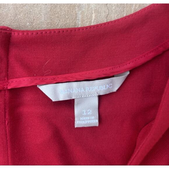 Banana Republic Dress Womens Size 12 Red Long Sleeve Zip Up JW - Picture 2 of 3